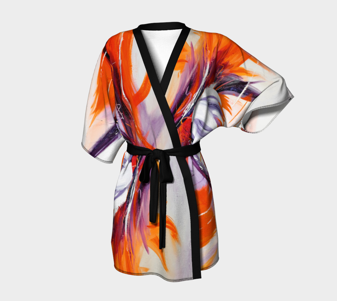 orange kimono dress