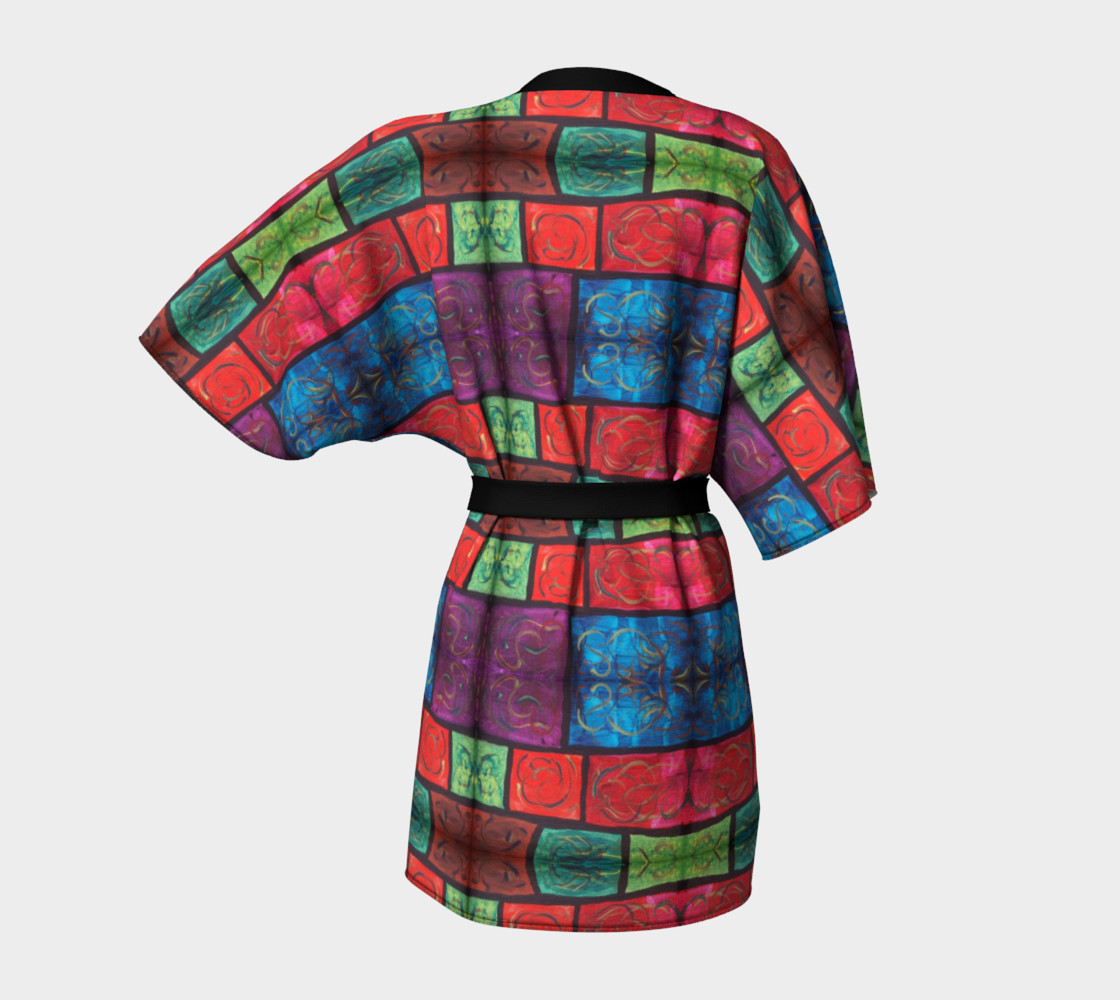 Swirly Mosaic Kimono Robe preview #4