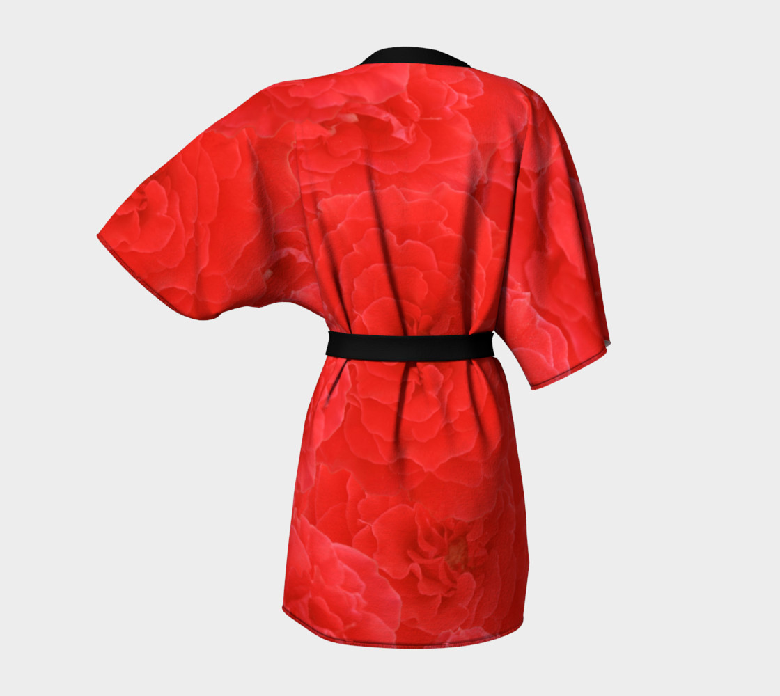 Romantic Red Rose Floral Kimono preview #4