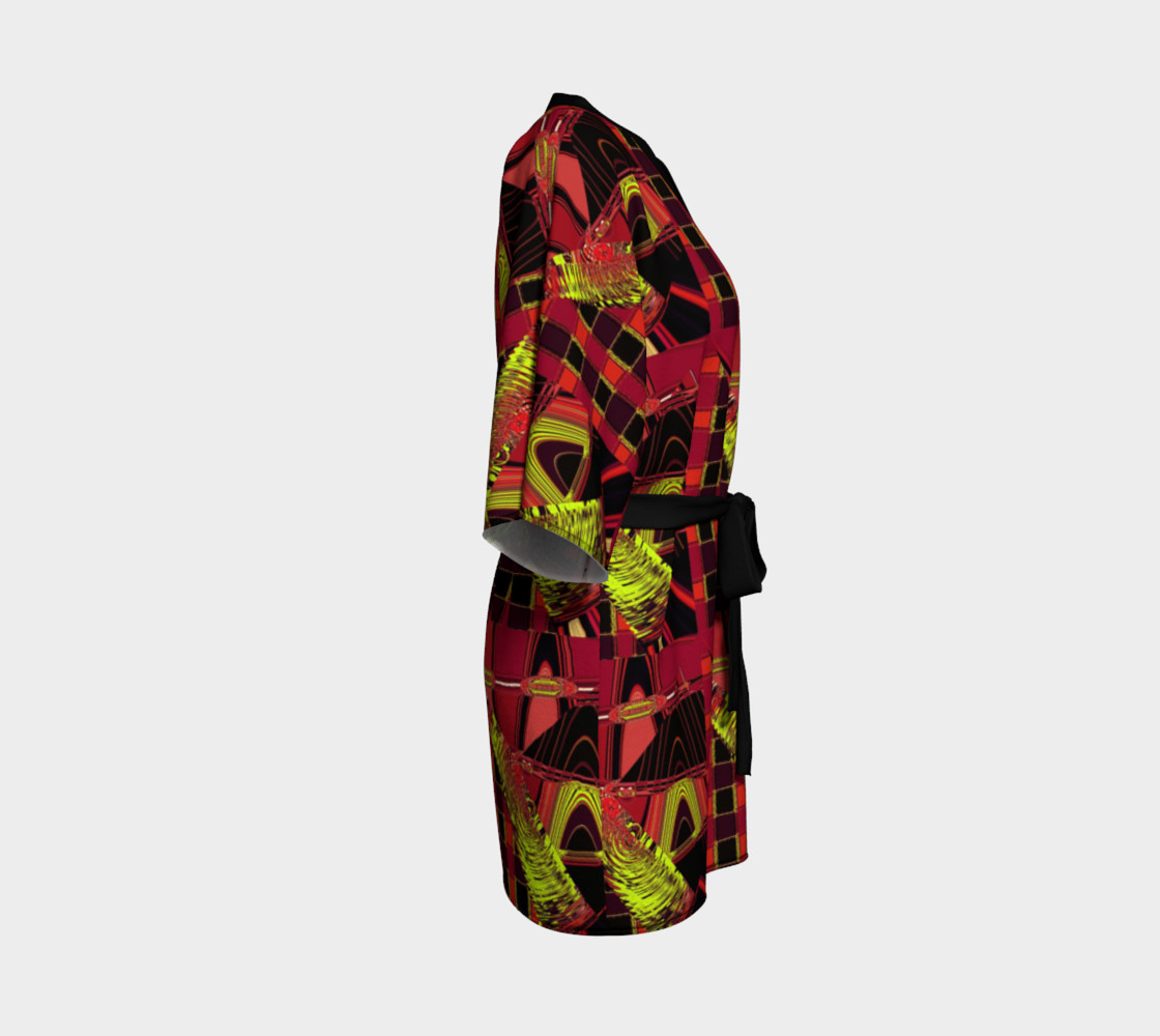 Red Abstract Art Kimono preview #3