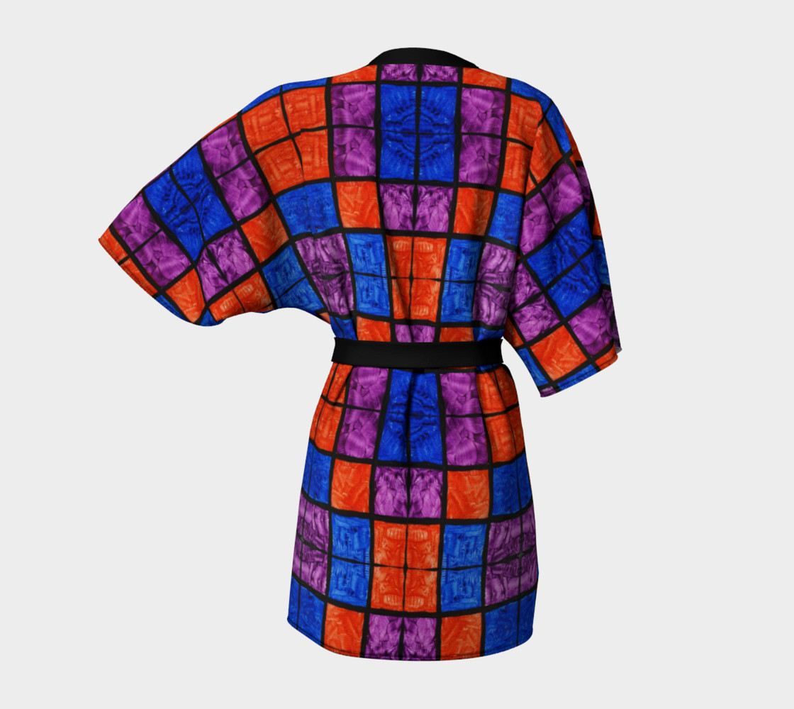 Checkerboard Mosaic Kimono Robe preview #4