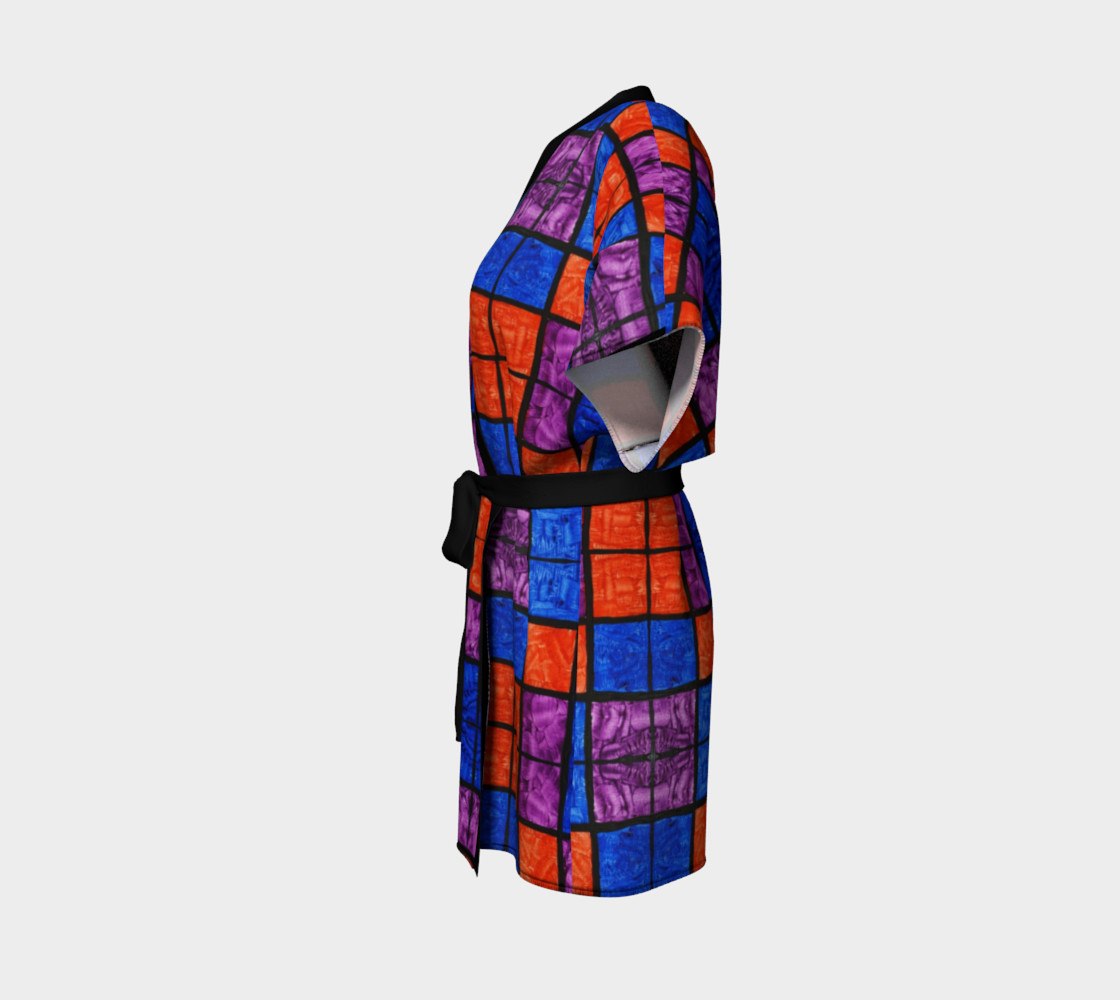 Checkerboard Mosaic Kimono Robe preview #2