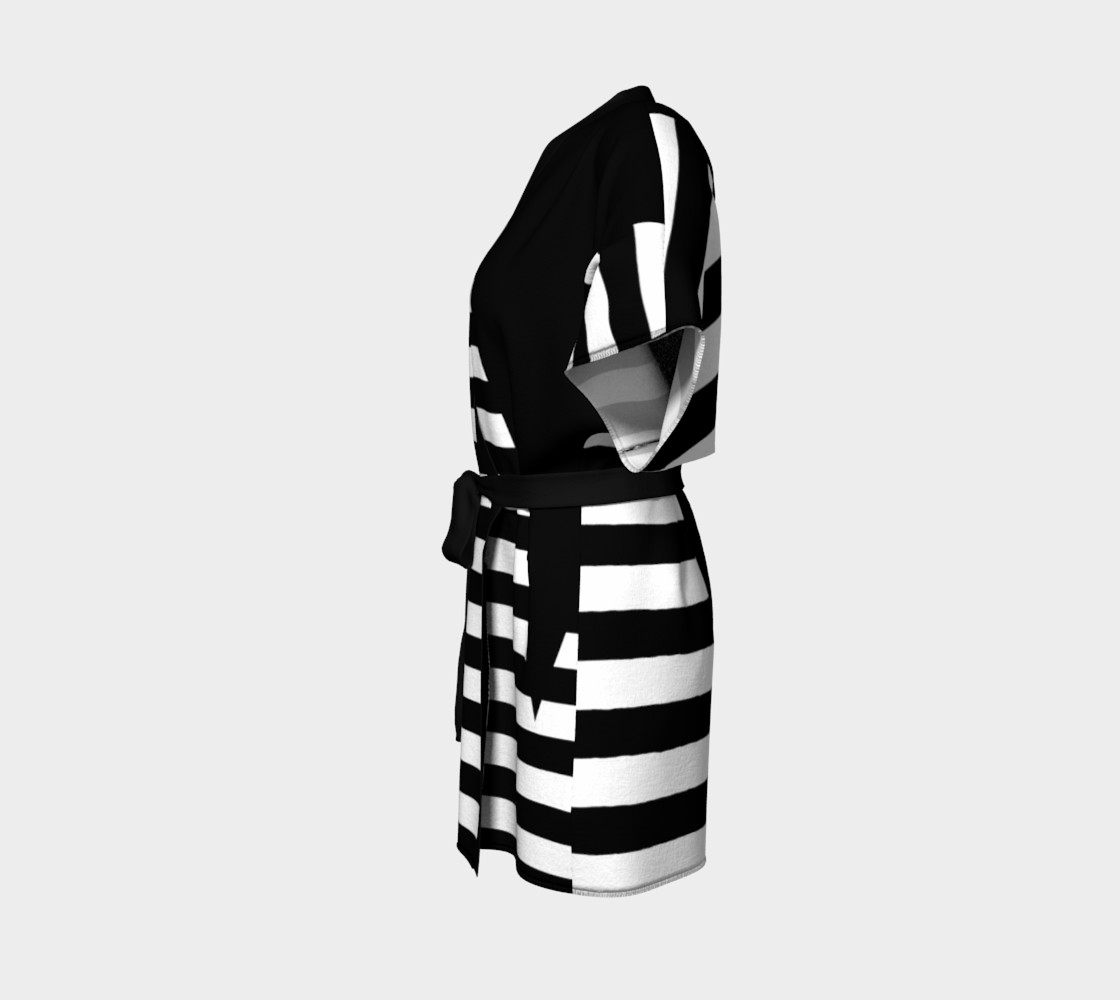 White Black Stripes Big Triangle kimono robe preview #2