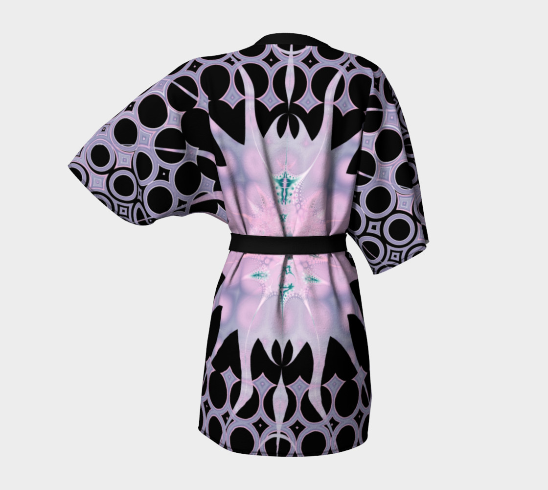 Pink Purple and Black Art Nouveau Sun Kimono Robe preview #4