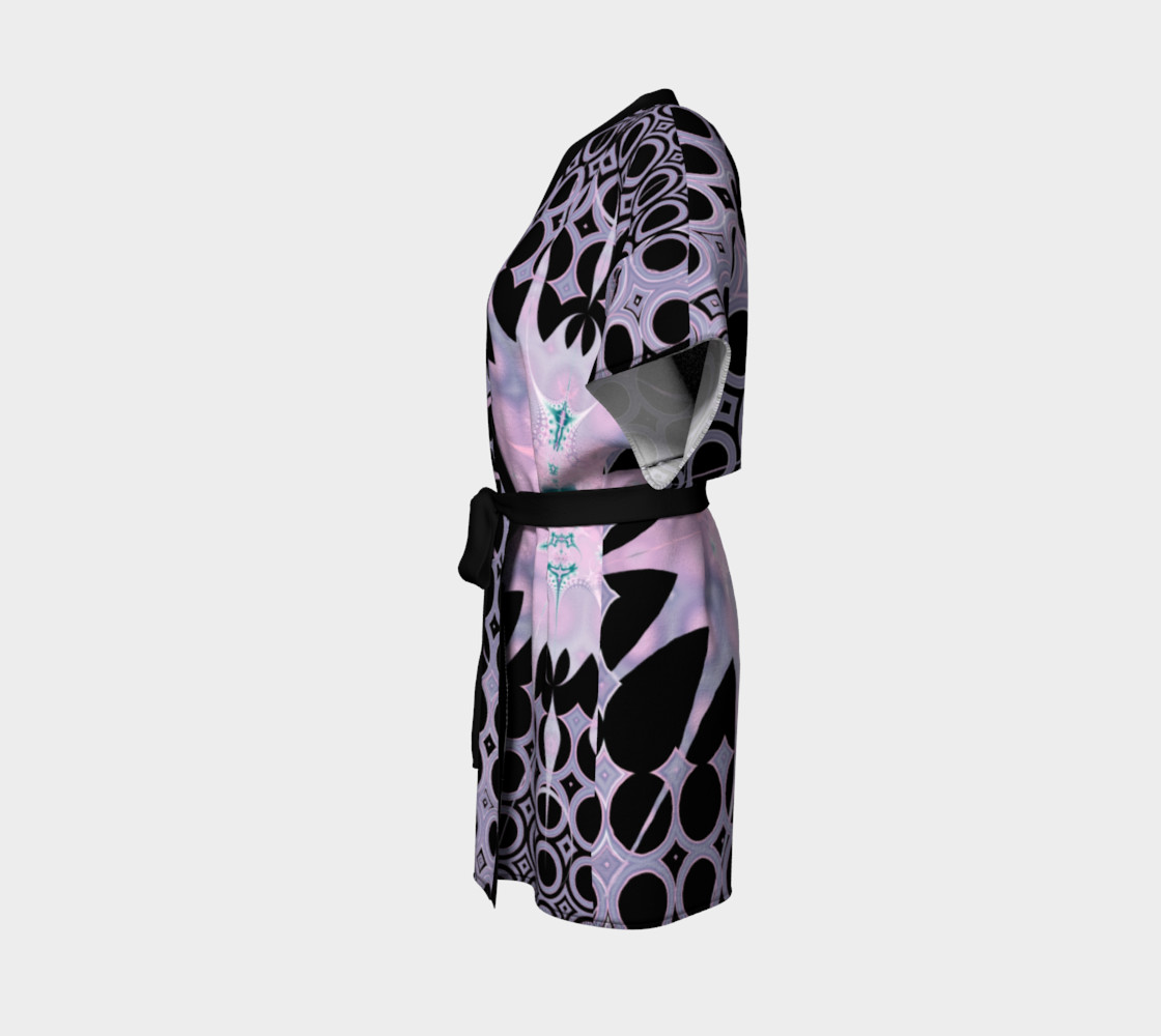 Pink Purple and Black Art Nouveau Sun Kimono Robe preview #2