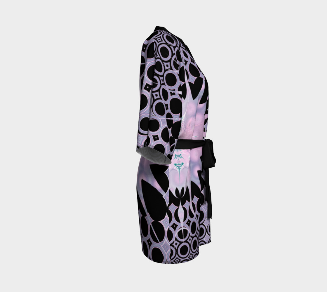Pink Purple and Black Art Nouveau Sun Kimono Robe preview #3