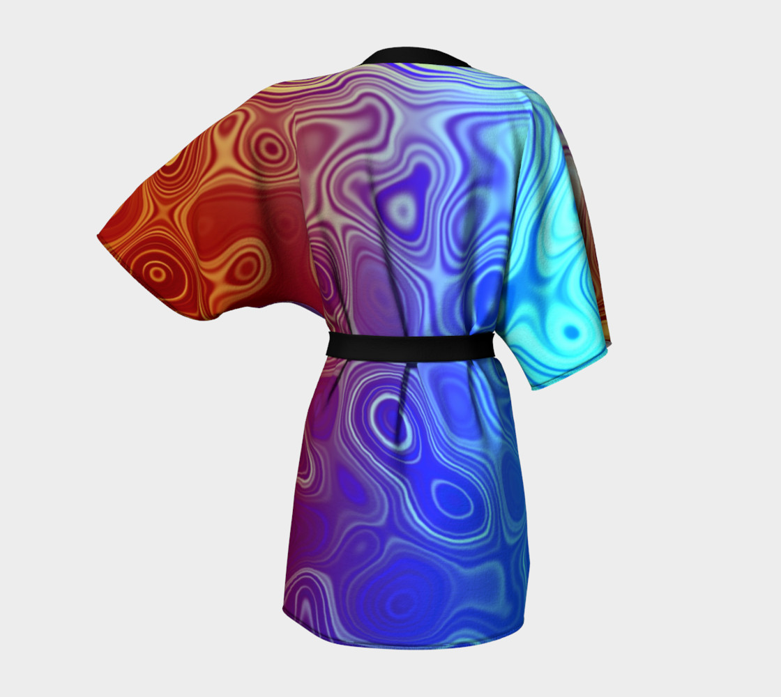 Blood and Water Abstract Kimono Robe preview #4