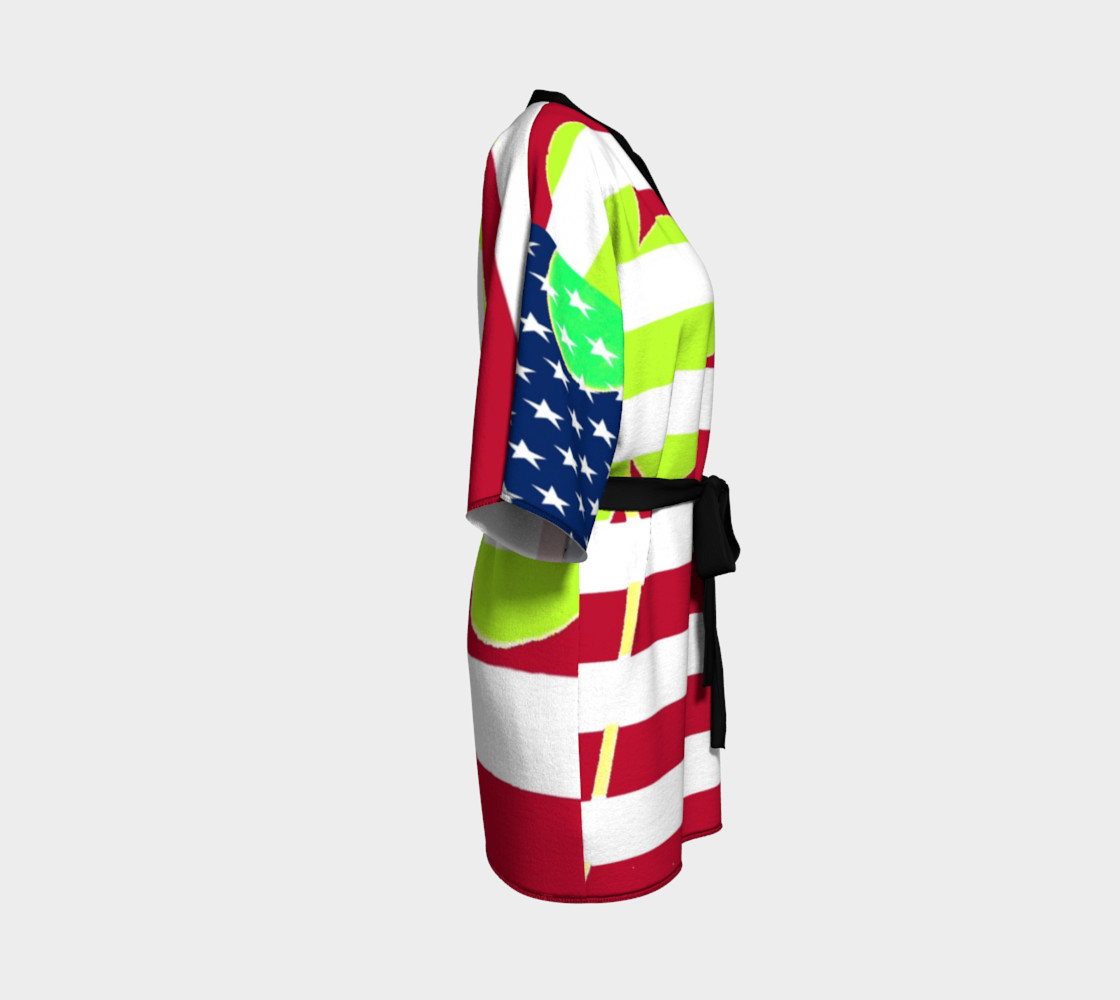Aperçu de Funny St. Patrick Kimono Robe Irish Shamrock American Flag Colors #3