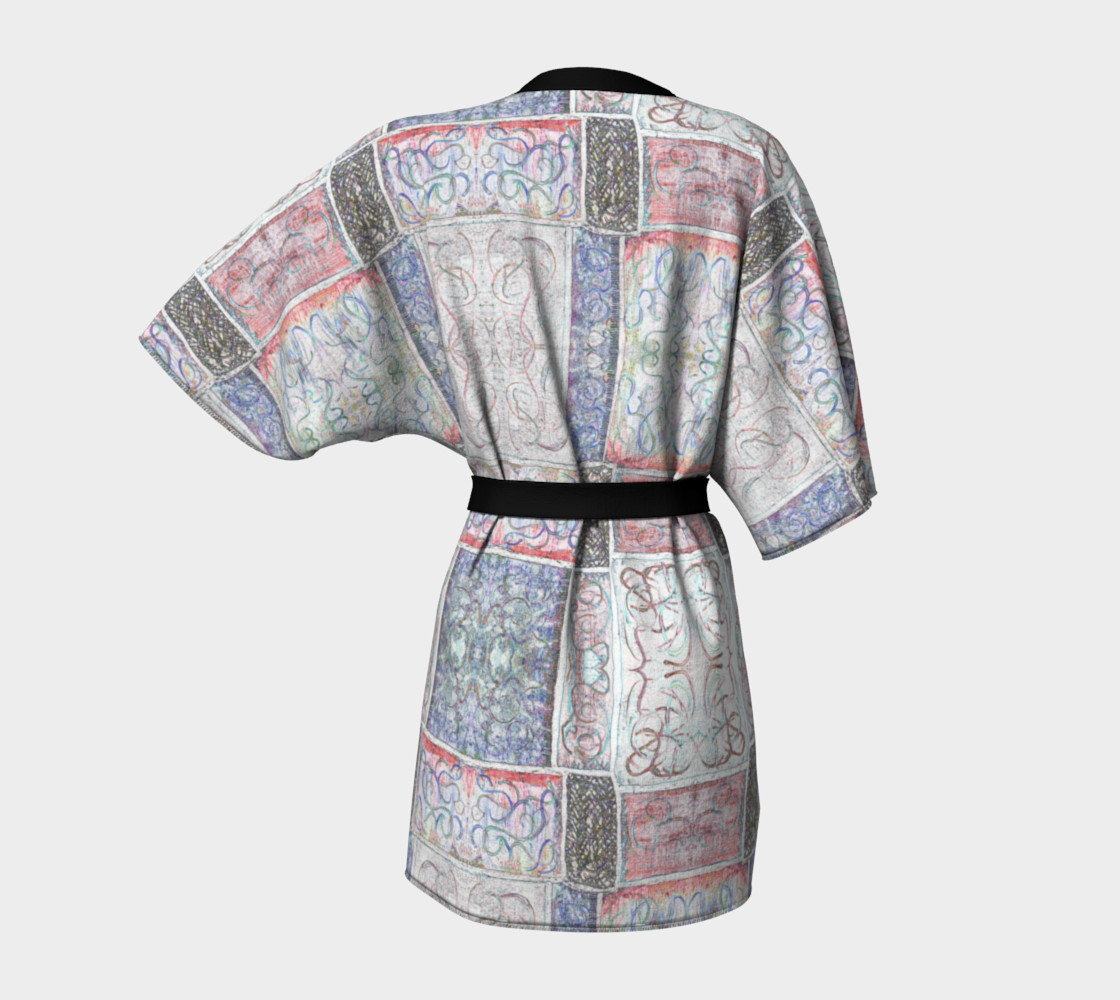 Winter White Mosaic Kimono Robe preview #4