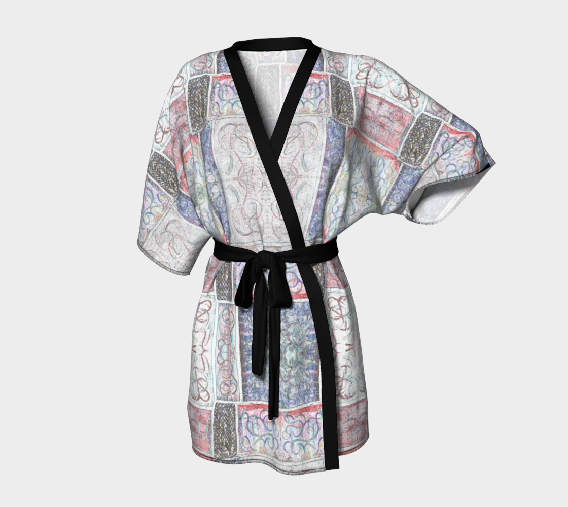 Winter White Mosaic Kimono Robe thumbnail #2
