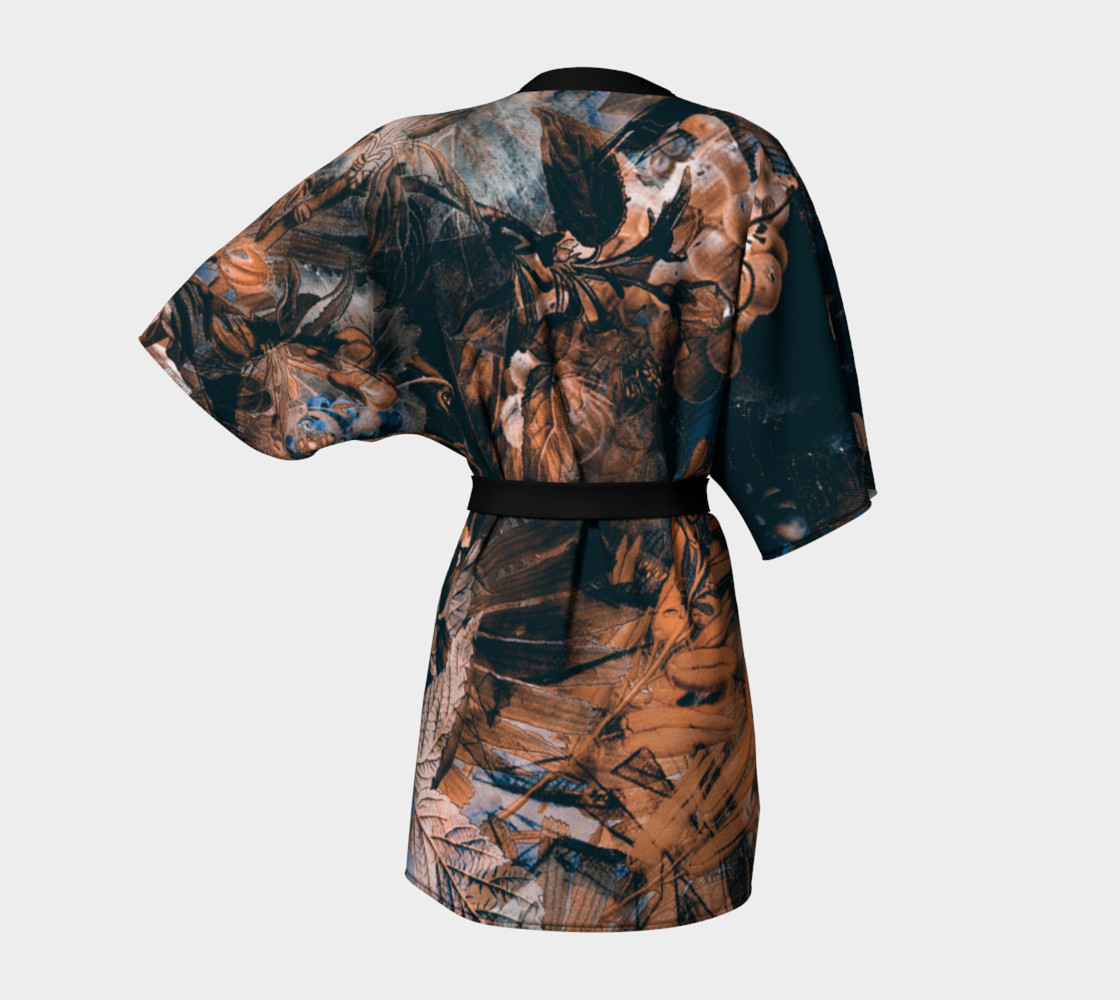 kimono robe dark flowers art preview #4