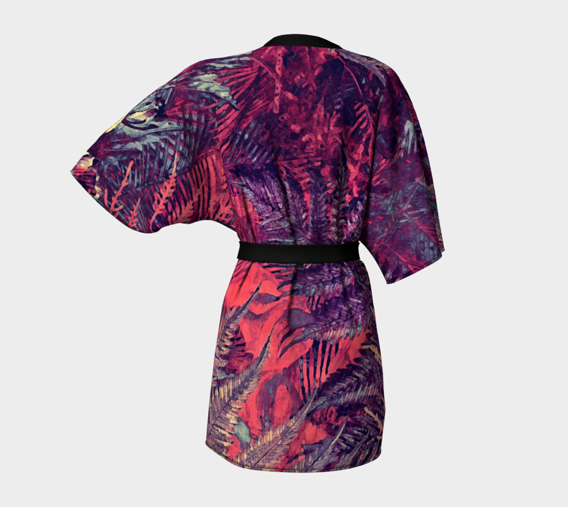 kimono robe purple flowers preview #4
