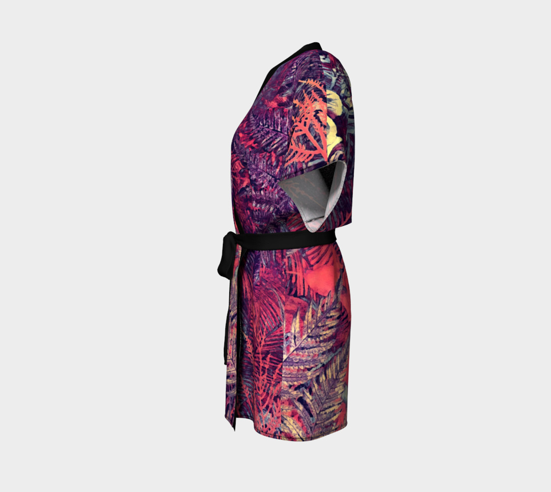 kimono robe purple flowers preview #2