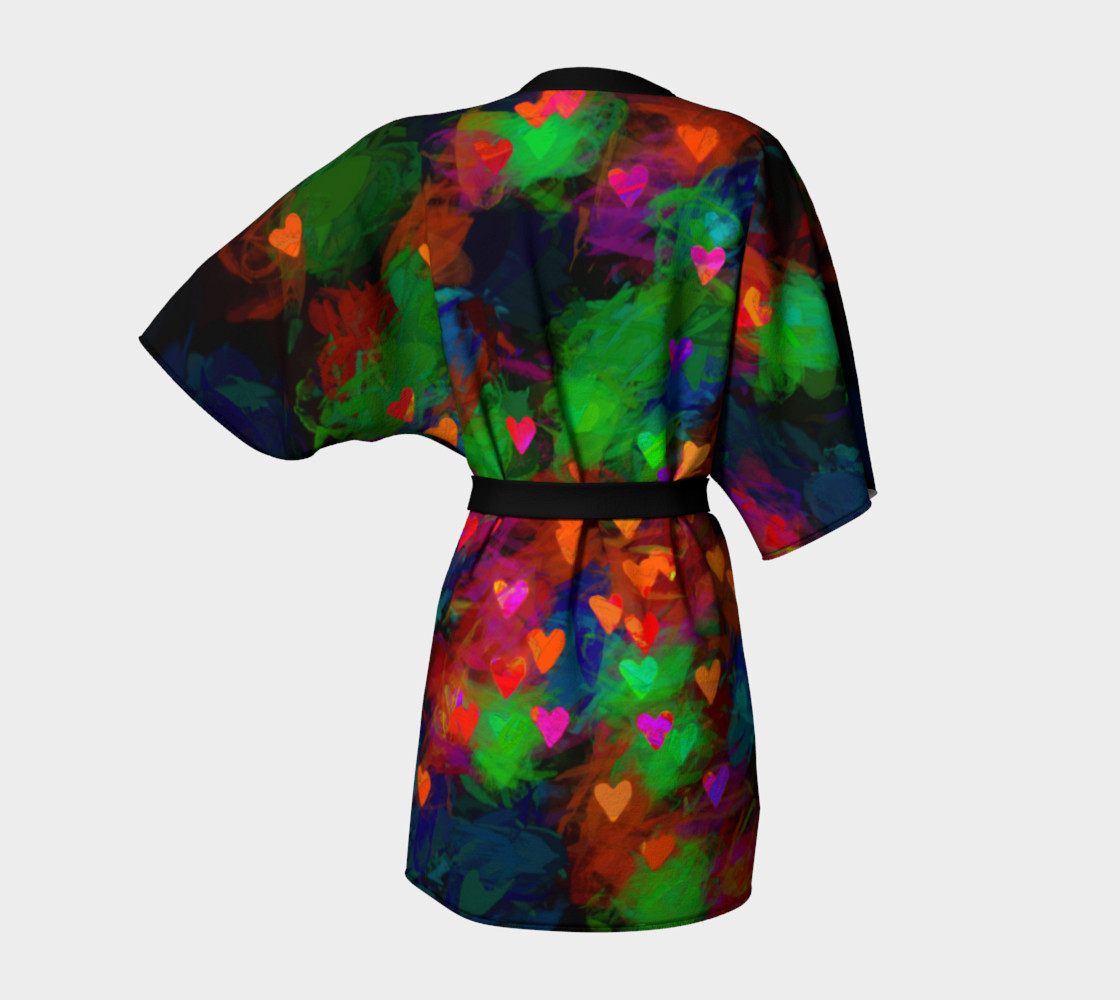 Wrapped in Painted Hearts Kimono Robe preview #4