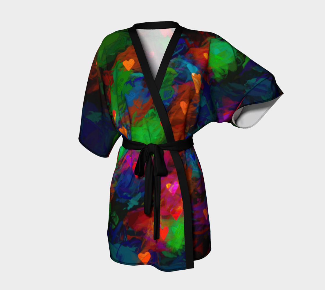 Wrapped in Painted Hearts Kimono Robe preview #1