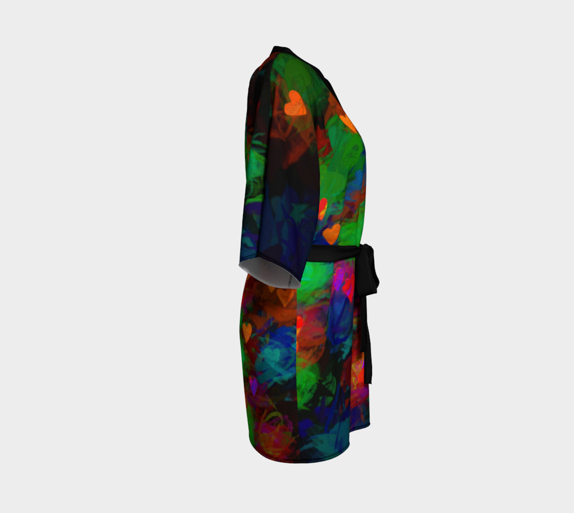 Wrapped in Painted Hearts Kimono Robe preview #3