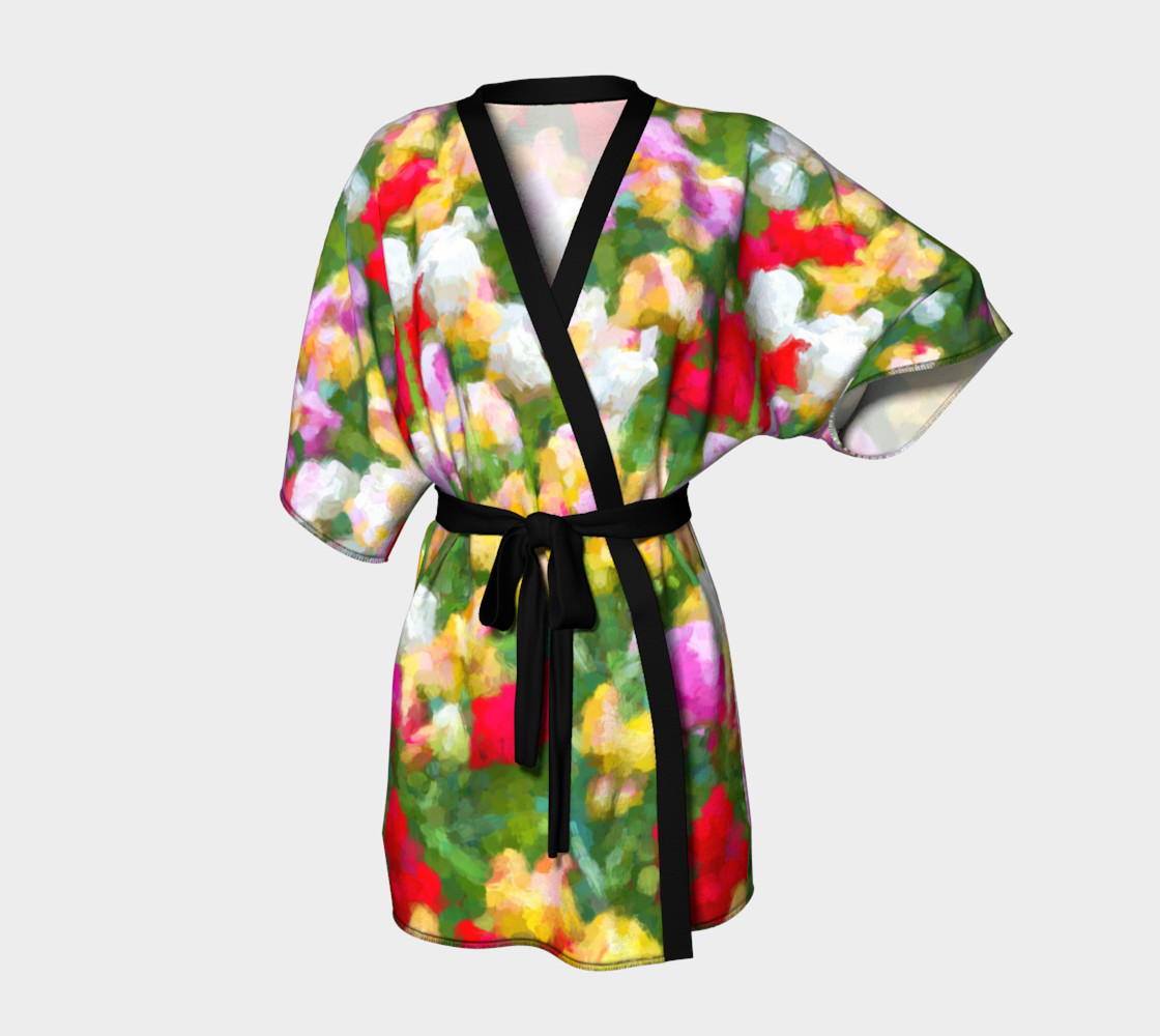Painted Tulips Kimono Robe preview #1