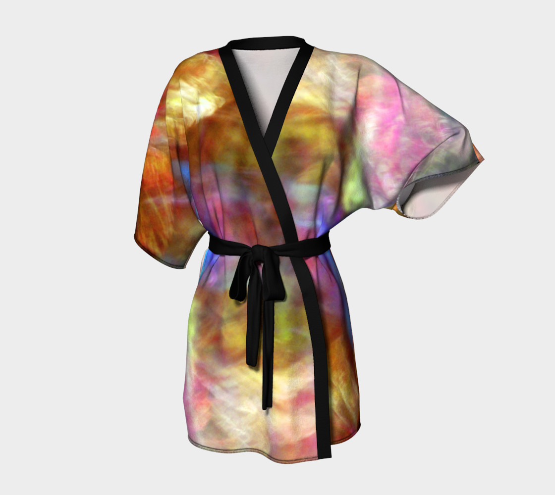 Falling Petal Abstract-Yellow/Pink/Blue - by Heather J Kirk preview #1