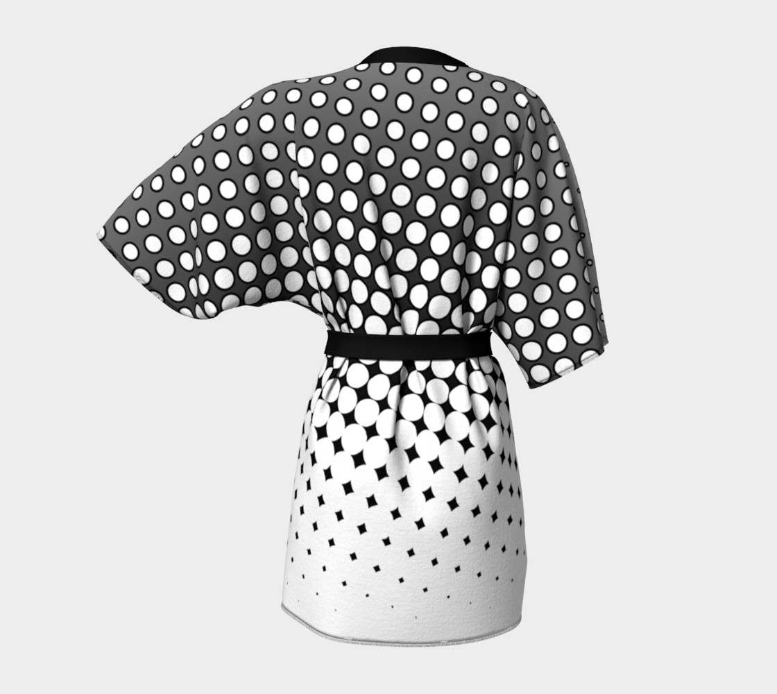 Gray Polka Dots Kimono Robe, Kimono Robe by Lala Shop Art of Where