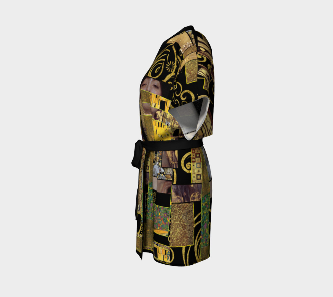 Black Gold Klimt Kimono Robe preview #2