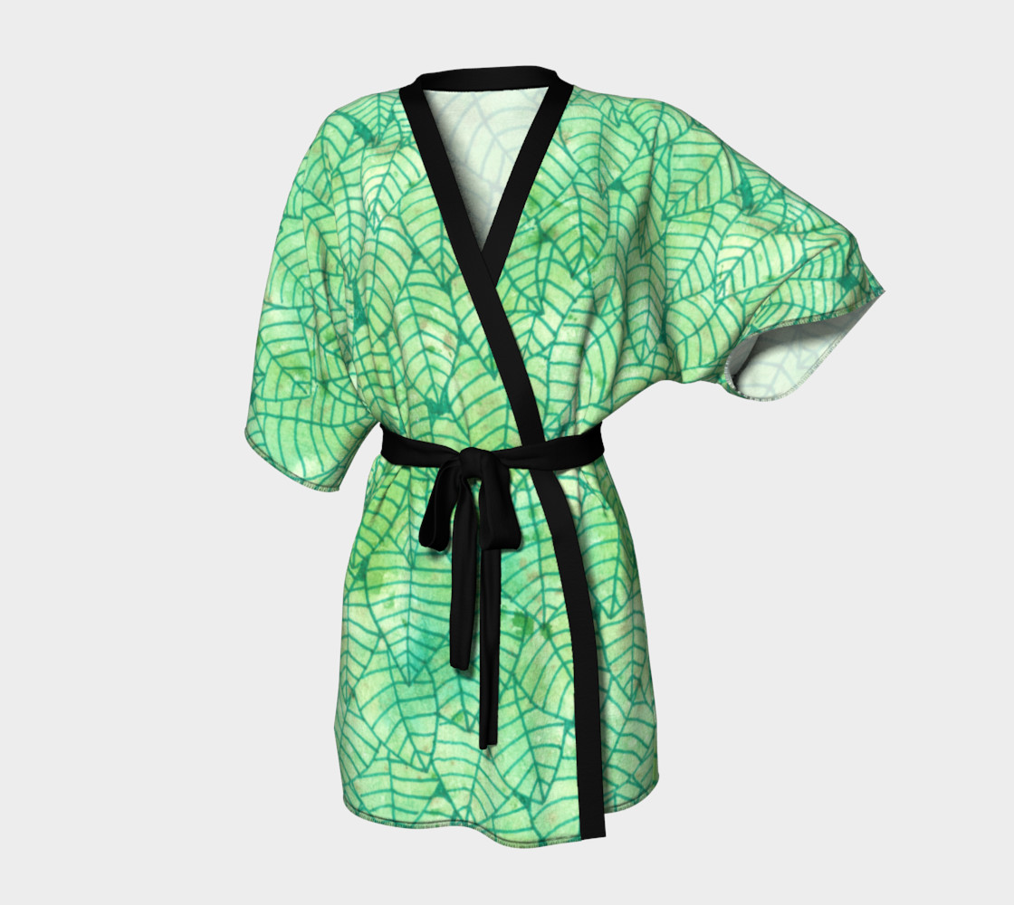 Green foliage Kimono Robe thumbnail #2