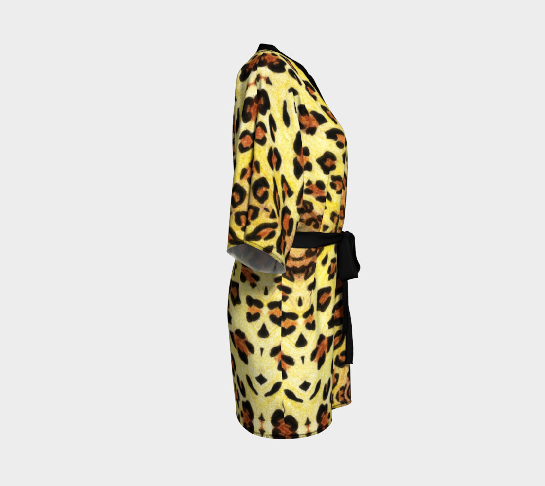 Leopard fur Kimono Robe preview #3