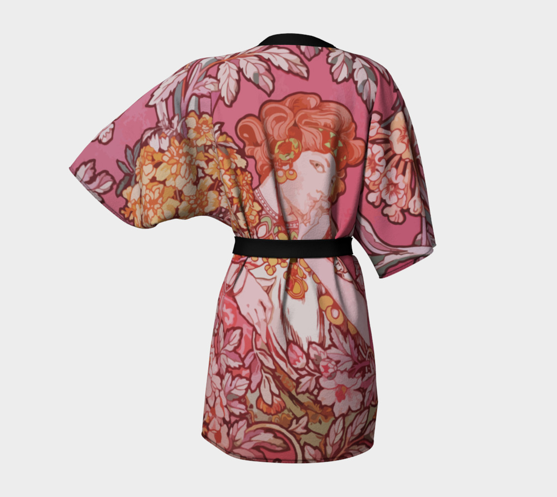 Alfons Mucha pattern 2 Kimono Robe preview #4