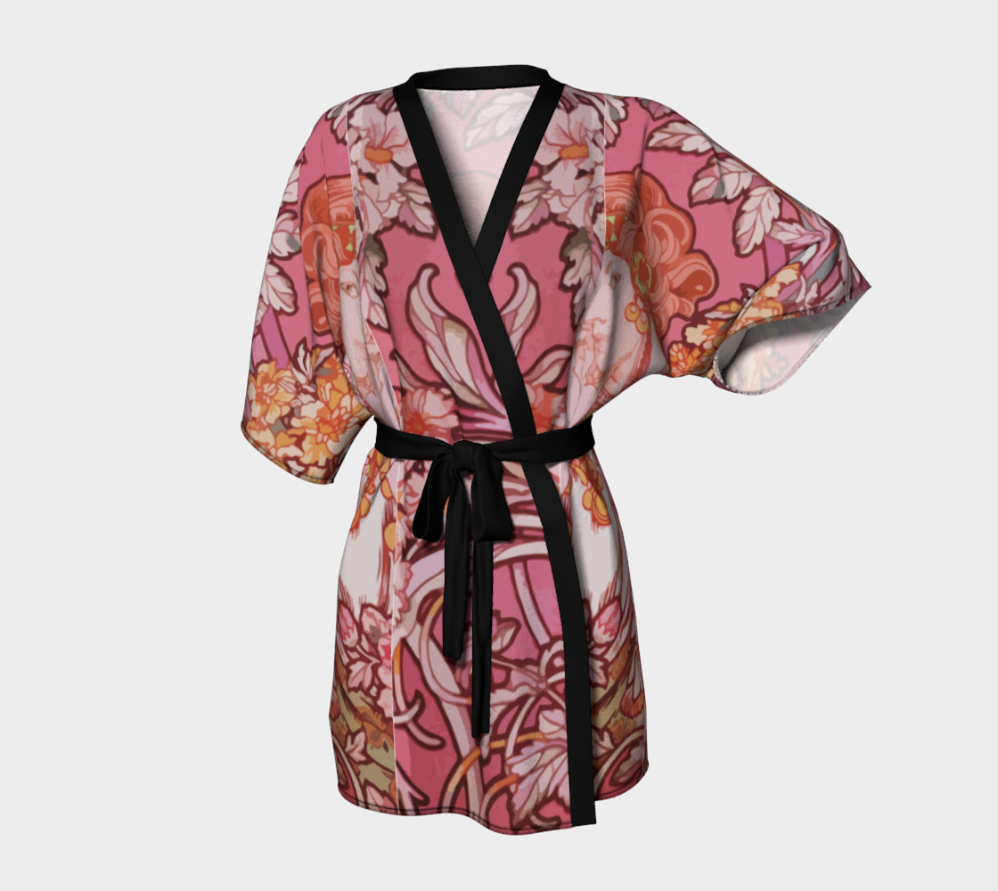 Alfons Mucha pattern 2 Kimono Robe 3D preview