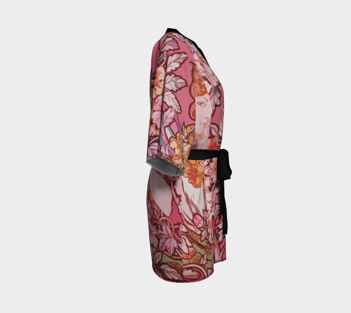 Alfons Mucha pattern 2 Kimono Robe thumbnail #4