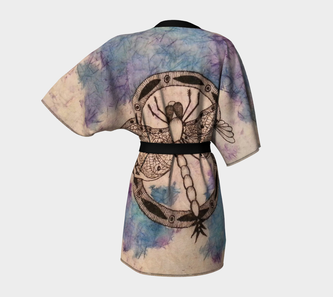 Candice Flies Watercolor Batik Kimono Robe thumbnail #5