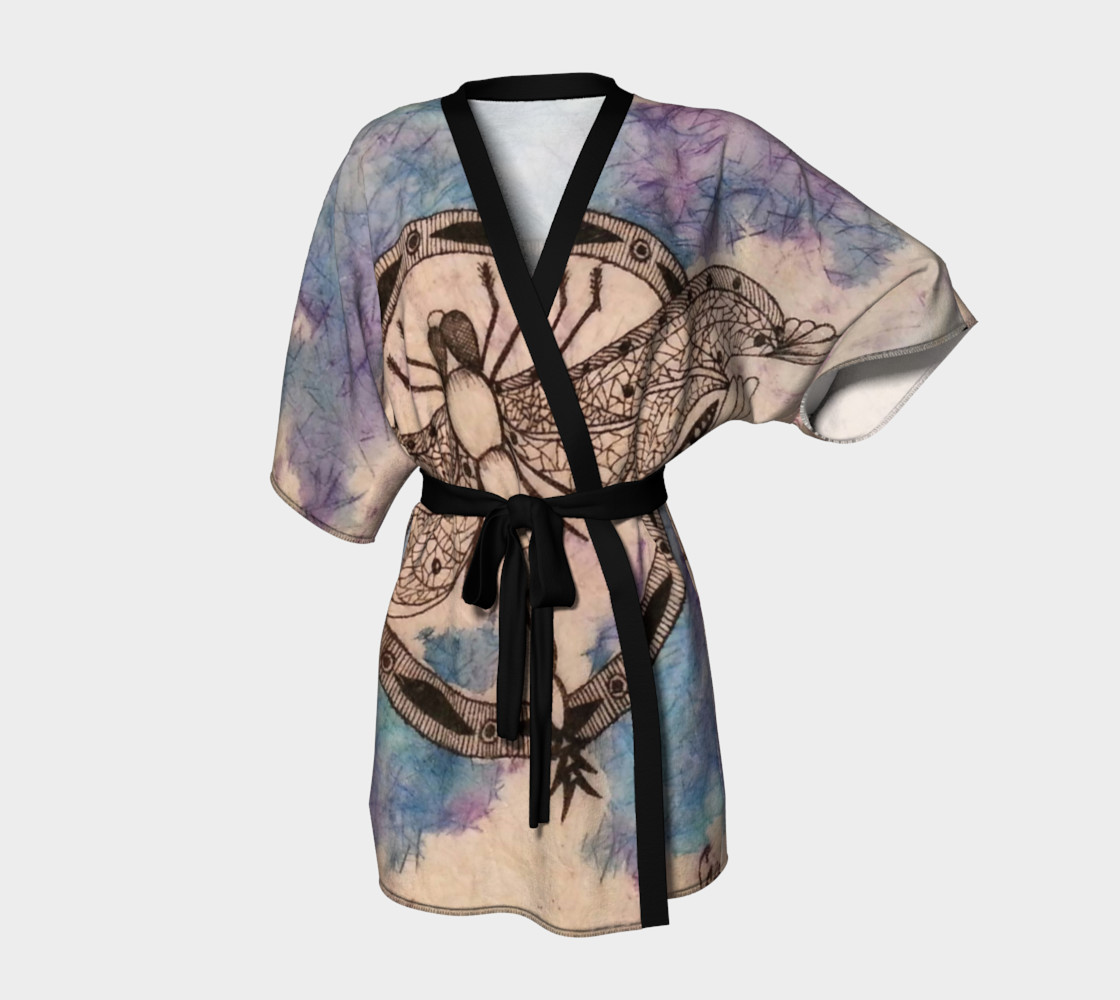 Candice Flies Watercolor Batik Kimono Robe preview #1