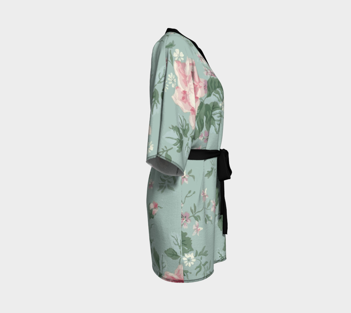 Vintage Roses Shabby Chic Pink Teal preview #3