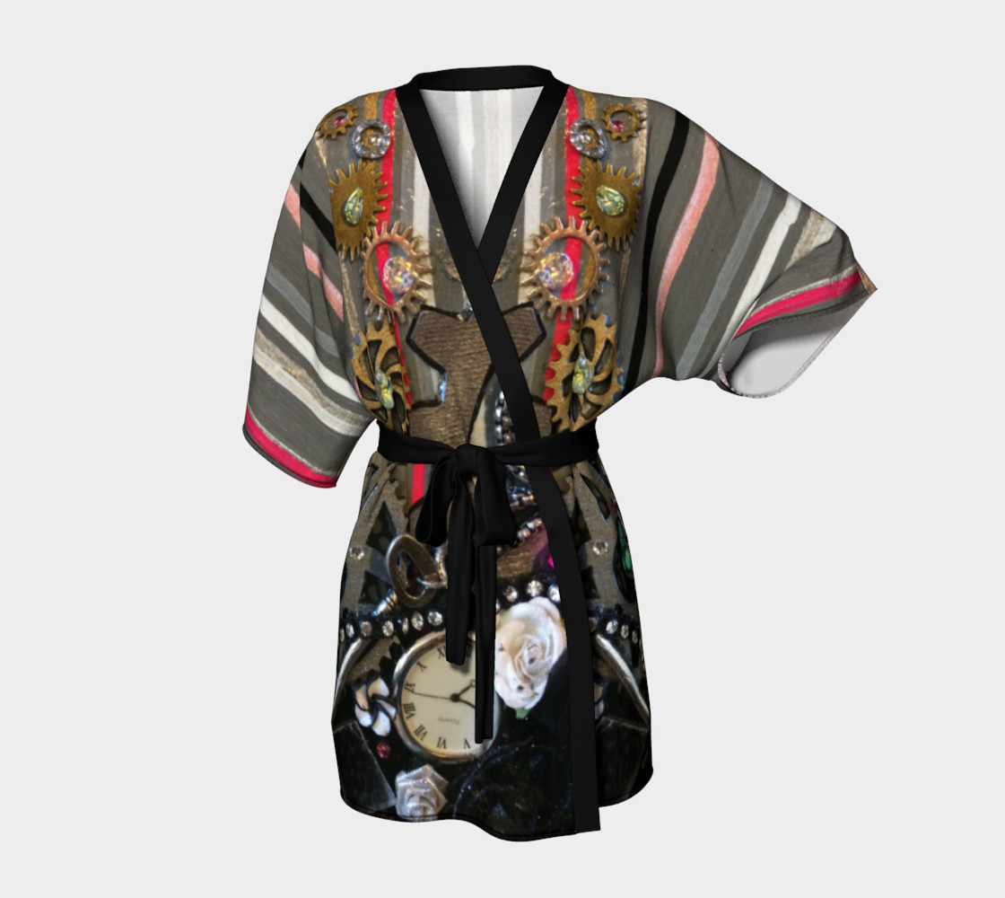 Gears and Pink Roses Kimono 3D preview