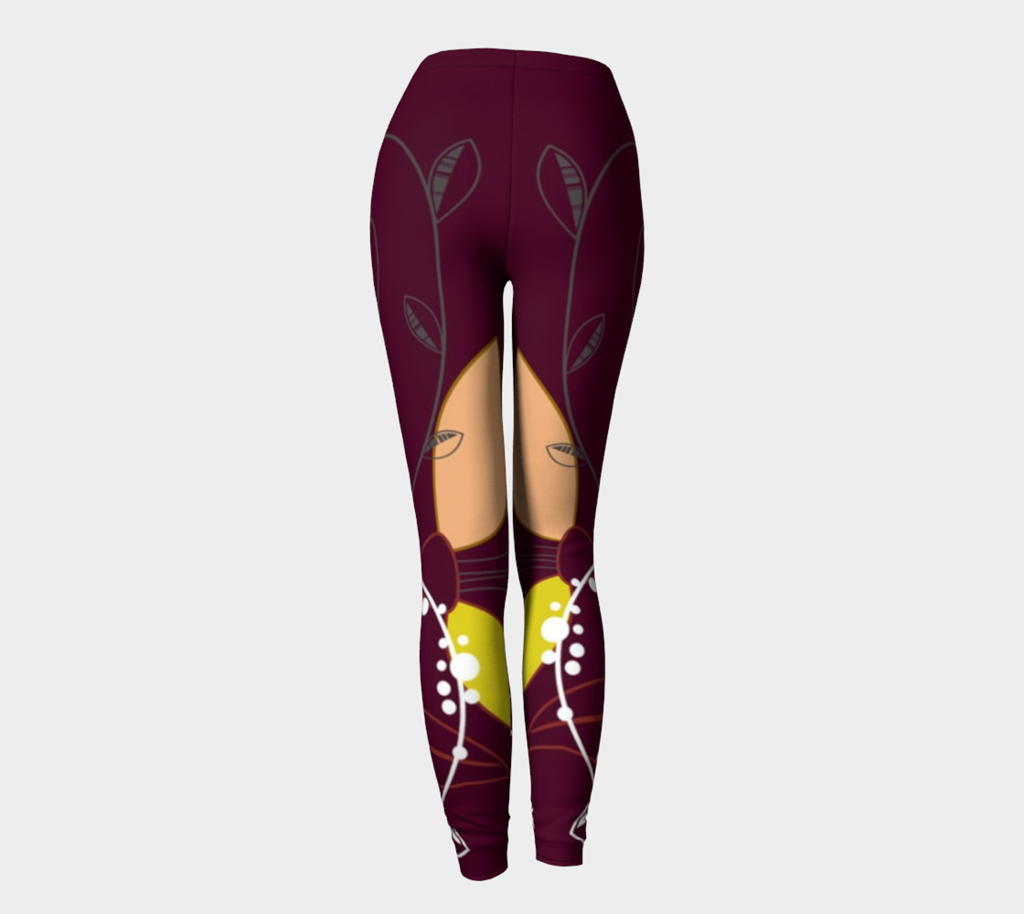 Purple Abstract Lotus Flower Leggings preview #4