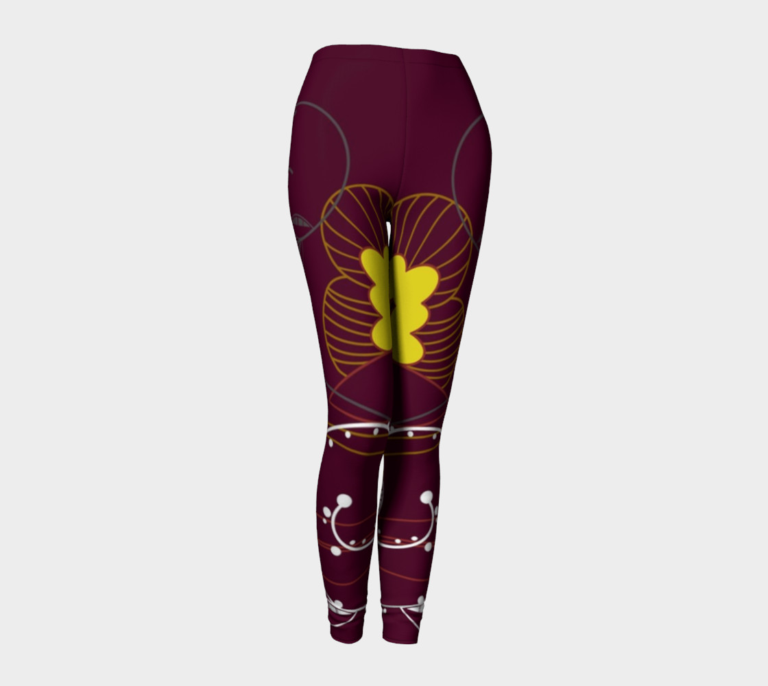 Purple Abstract Lotus Flower Leggings preview #1