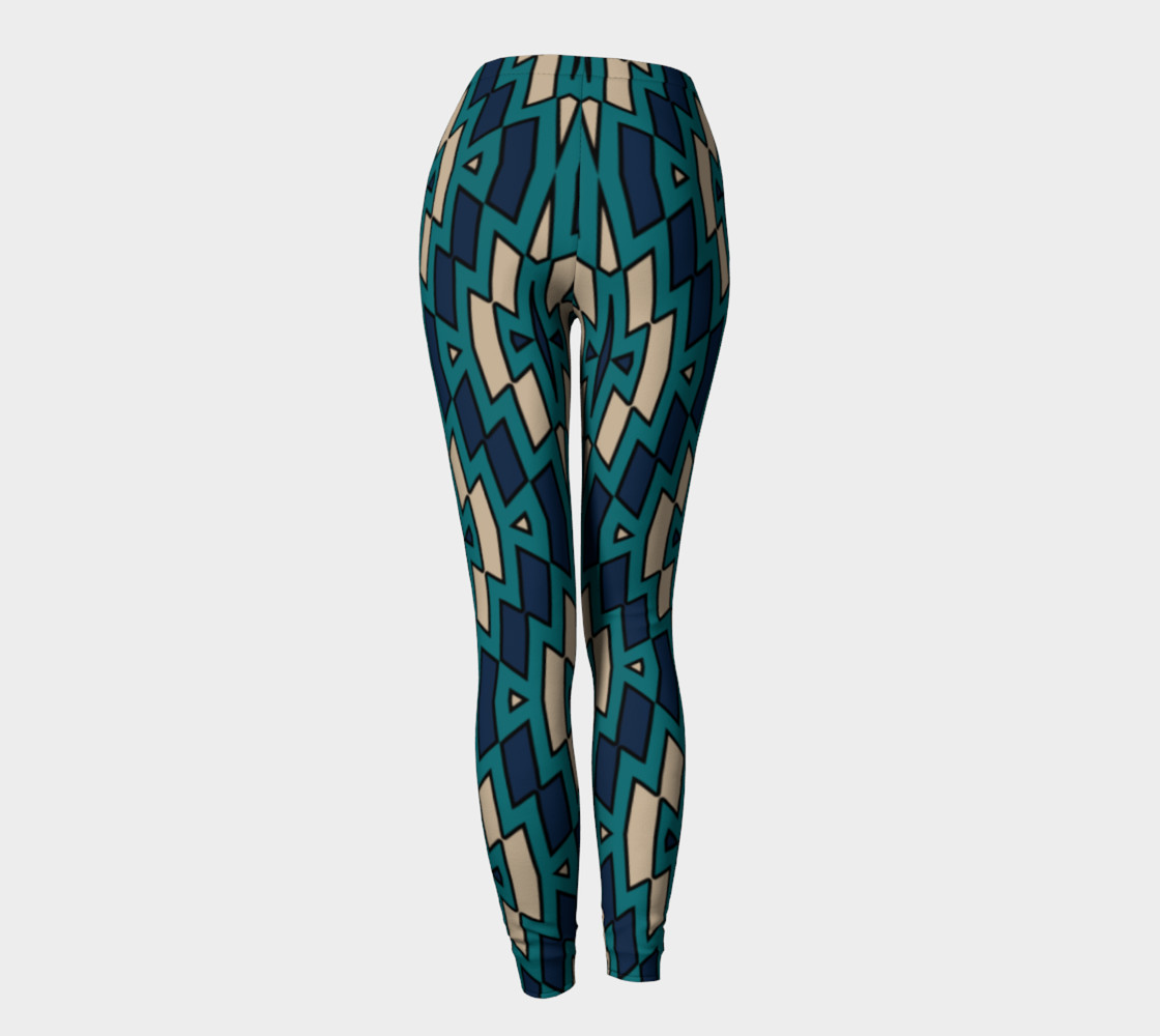 Tribal Diamond Pattern in Navy, Teal and Tan preview #4