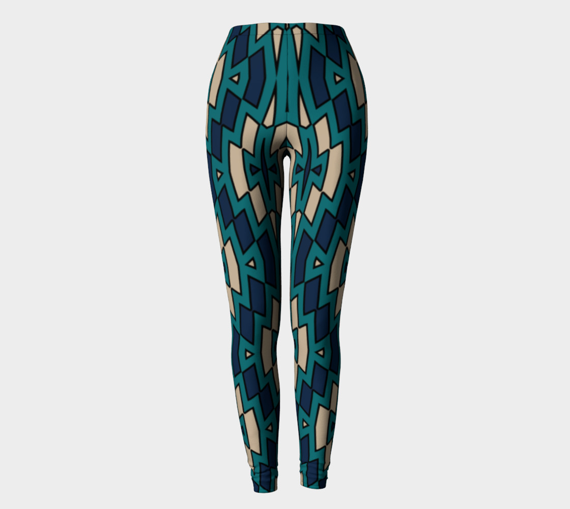 Tribal Diamond Pattern in Navy, Teal and Tan preview #2