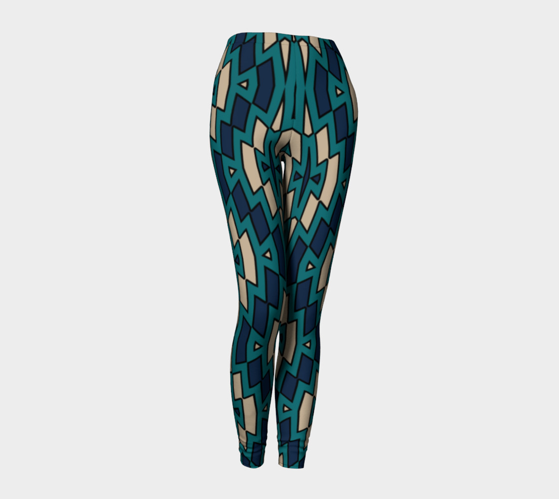 Tribal Diamond Pattern in Navy, Teal and Tan preview #1