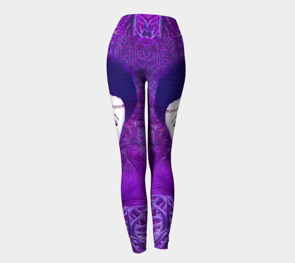 Purple Festival Sad Clown Mask Leggings preview #4