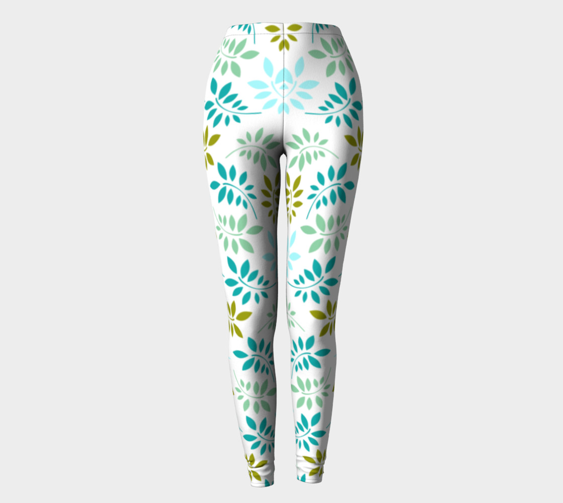 Green leaves pastel leggings preview #2