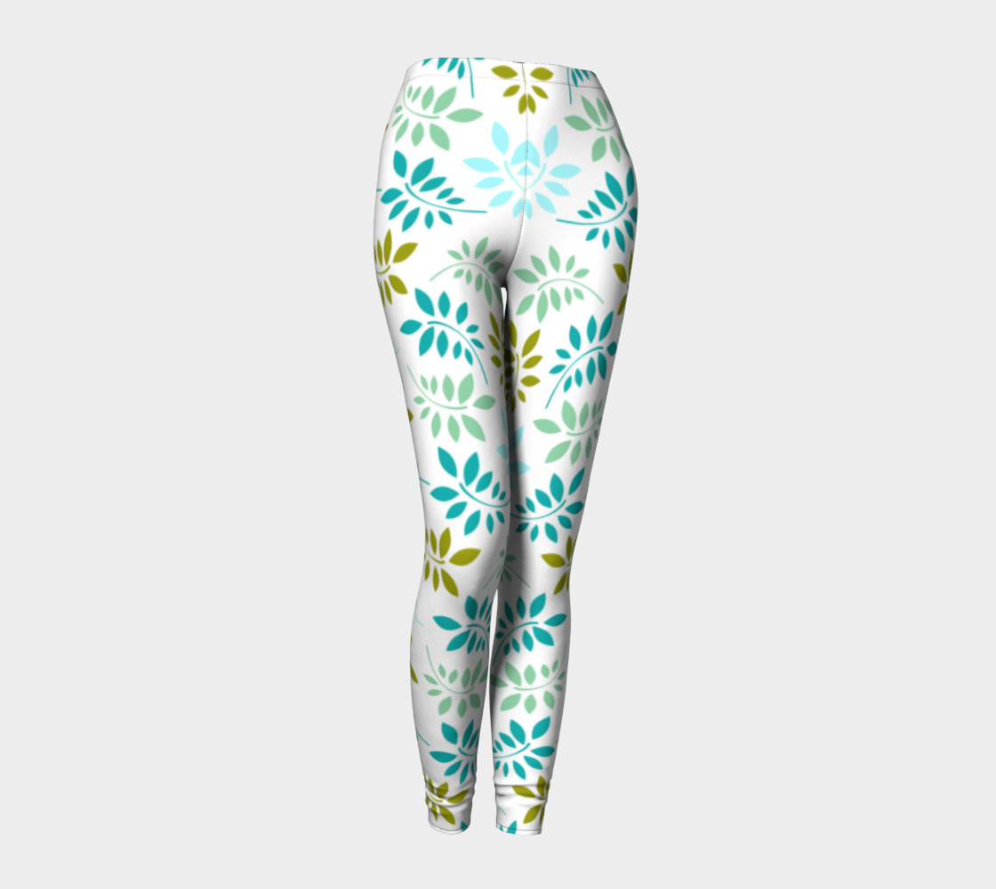 Green leaves pastel leggings preview #1