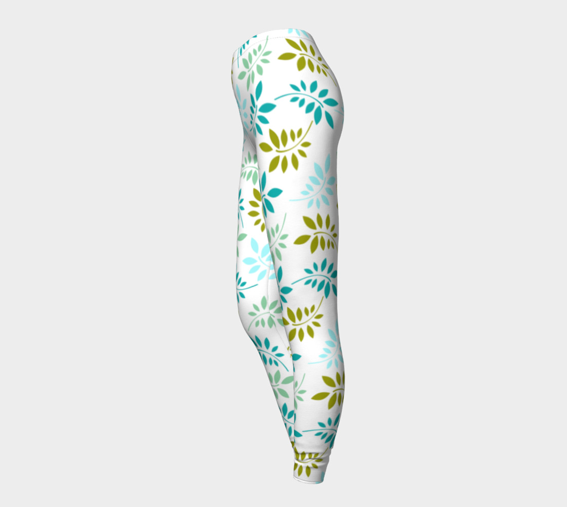 Green leaves pastel leggings preview #3