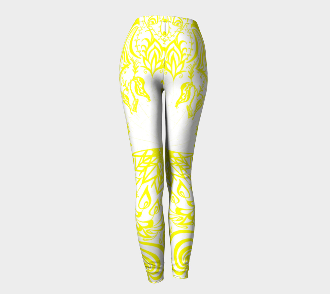 Aperçu de Yellow swirls leggings #4