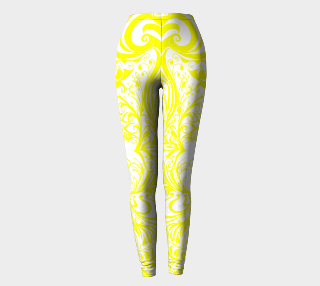 Aperçu de Yellow swirls leggings #2