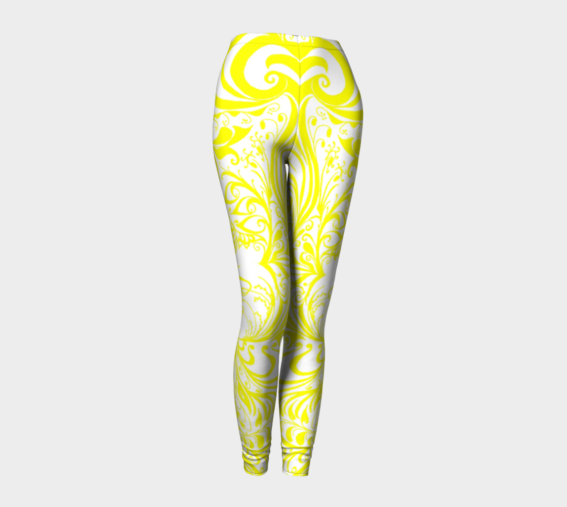 Aperçu 3D de Yellow swirls leggings