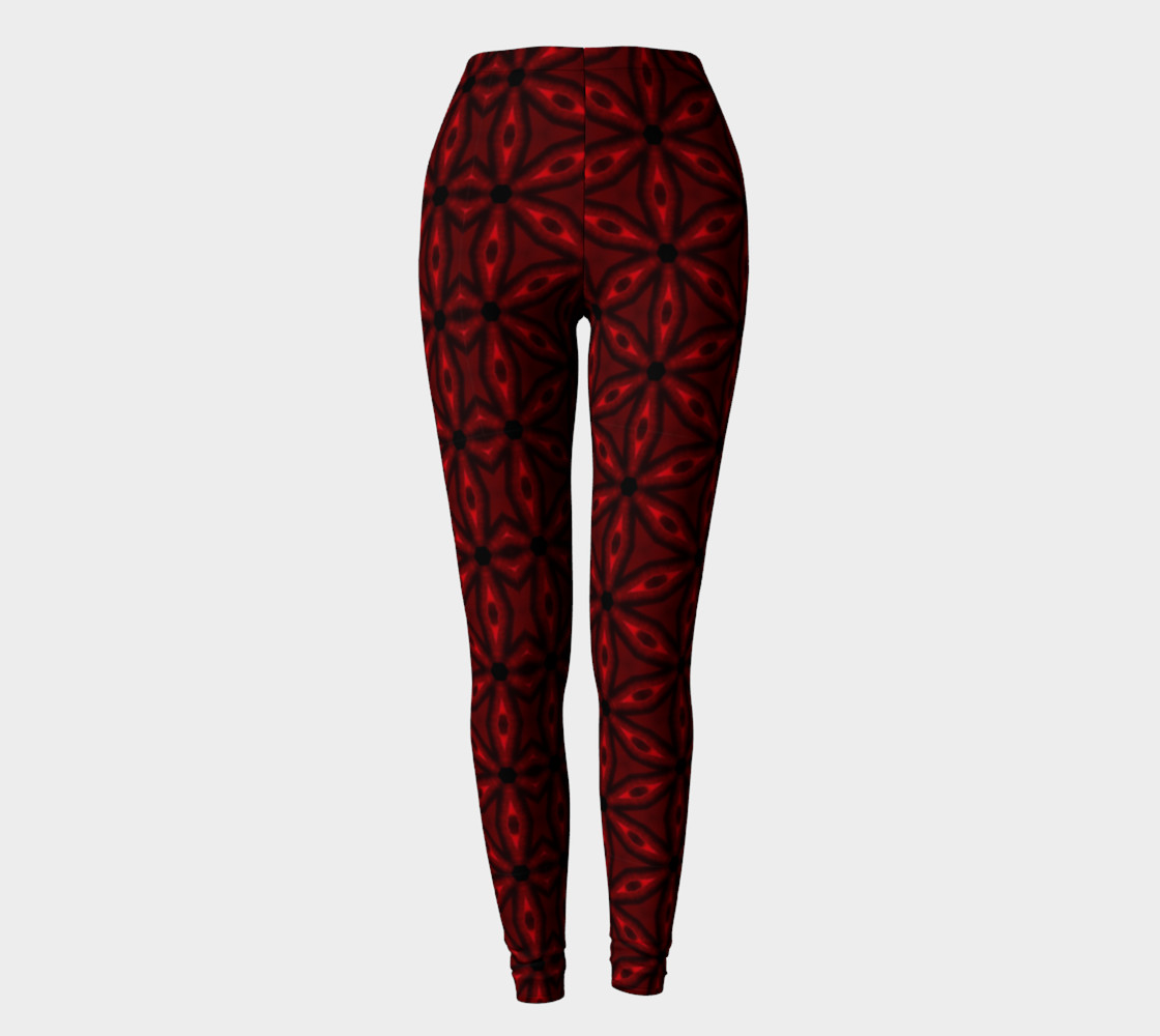 Leggings in Red and Black Floral preview #2