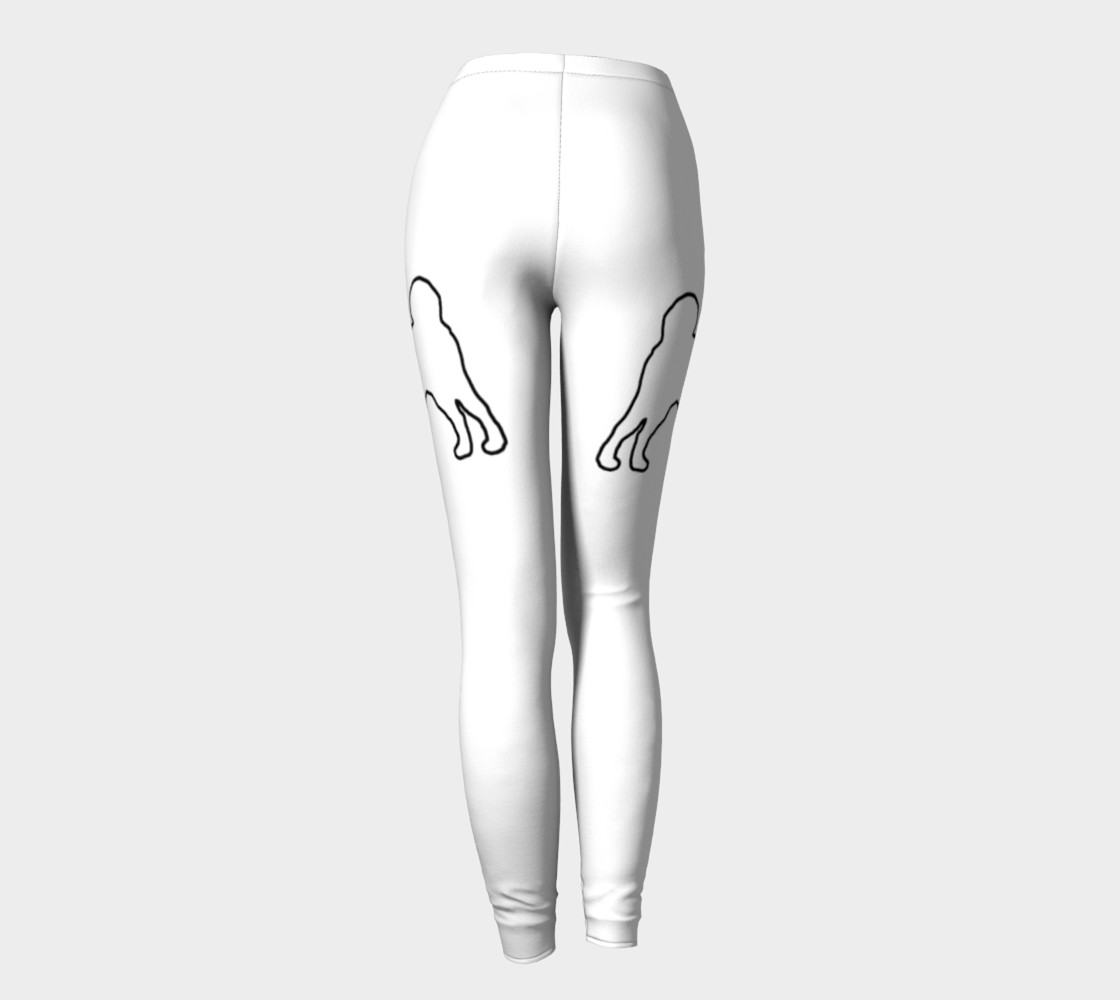 Shiba Inu White Silhouette Leggings preview #4