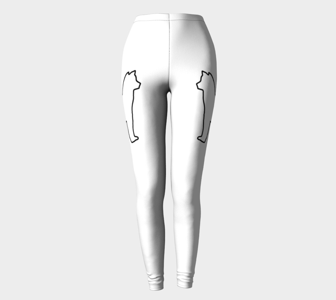 Shiba Inu White Silhouette Leggings preview #2