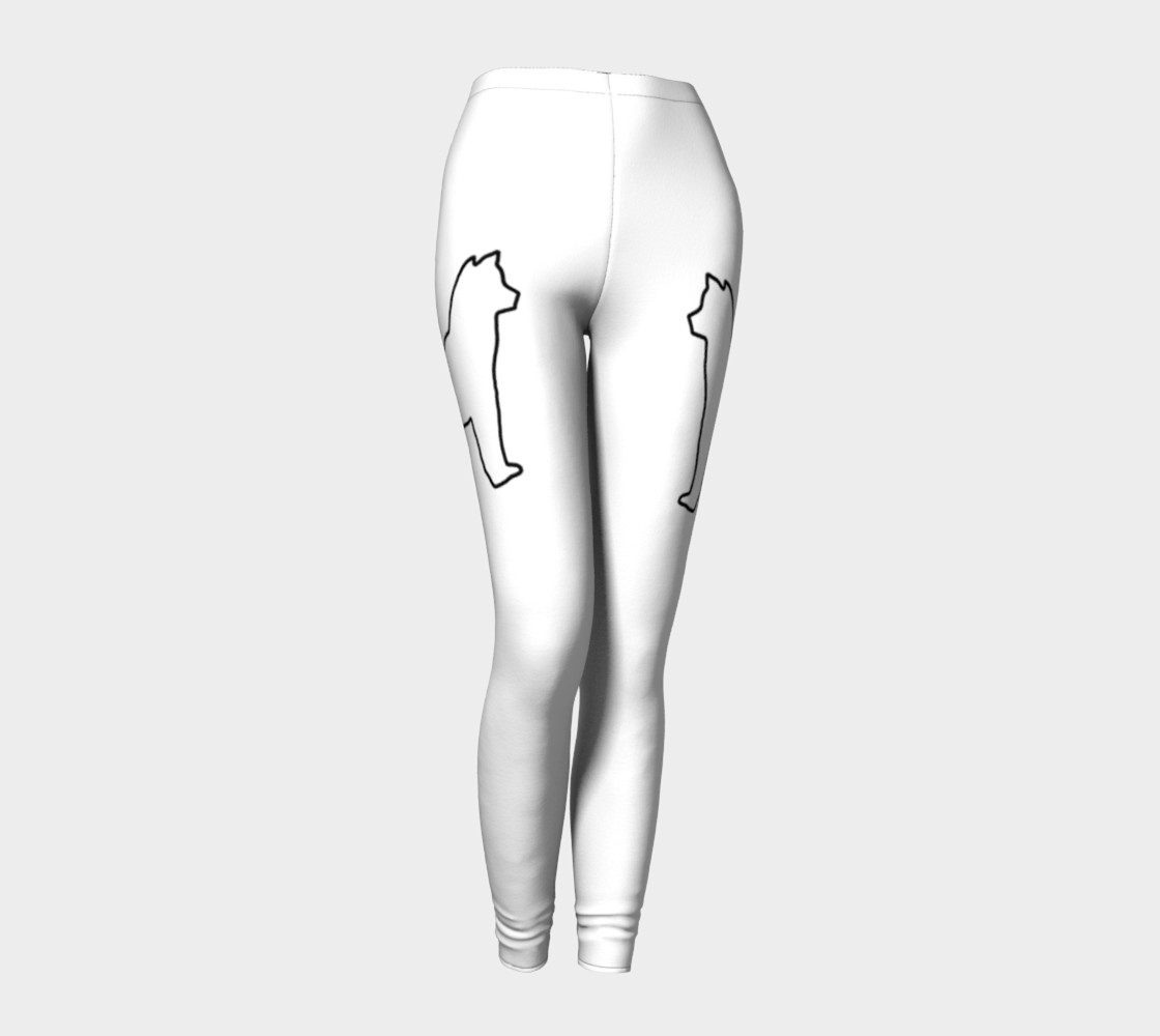 Shiba Inu White Silhouette Leggings preview #1