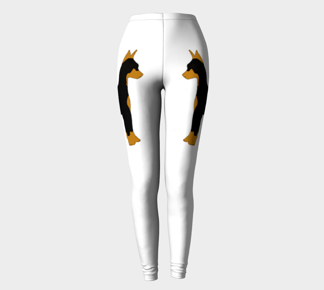 Miniature Pinscher Black and Tan Silhouette Leggings preview #2